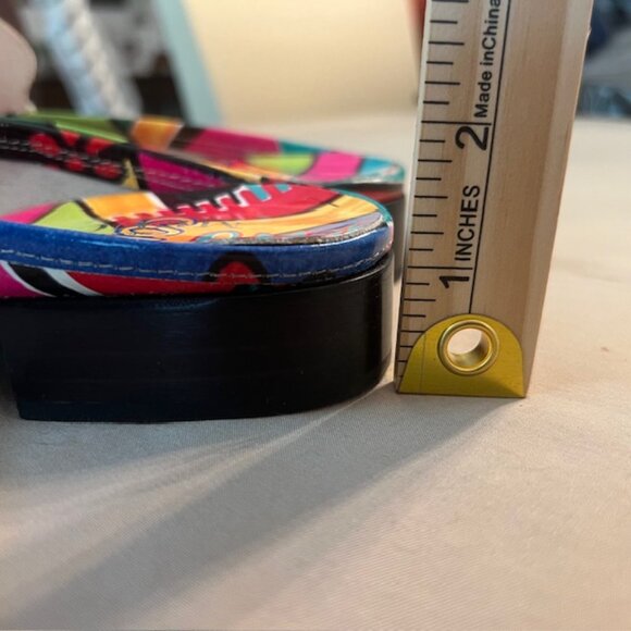 GORGEOUS Sesto Meucci leather mule loafer with vibrant, colorful pattern! - Picture 3 of 3